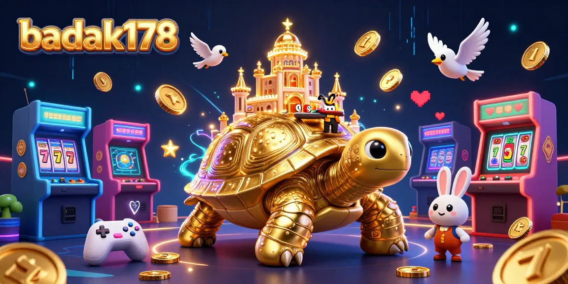 Experience the vibrant world of badak178, where golden tortoises and lucky slot reels shine.
