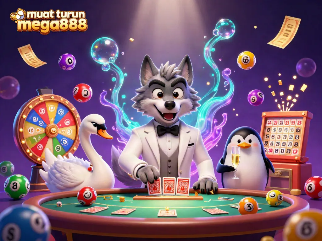 Muat turun mega888 to join the vibrant casino scene with 3D characters amidst dynamic games and exciting elements.