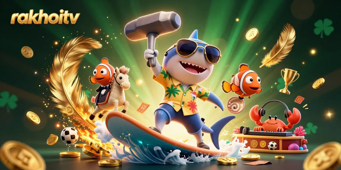 Experience exciting sports betting at rakhoitv with vibrant characters on a thrilling gold wave.