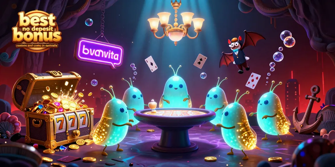 Discover the best no deposit bonus casinos and codes in Australia with lively glowing casino creatures.